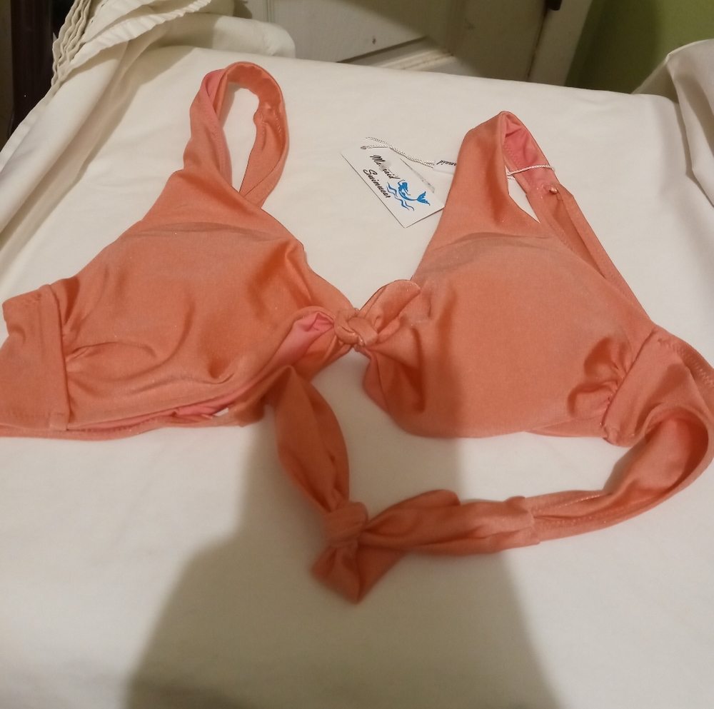 Mermaid Swimwear Pink Bikini Top, Size- Medium